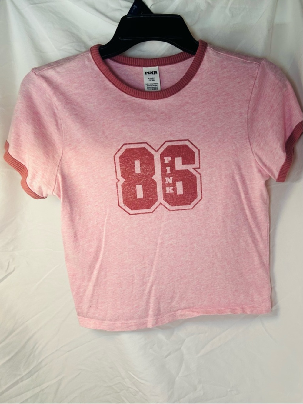 PINK Victoria's Secret Pink Two-Tone 86 Ringer Tee
